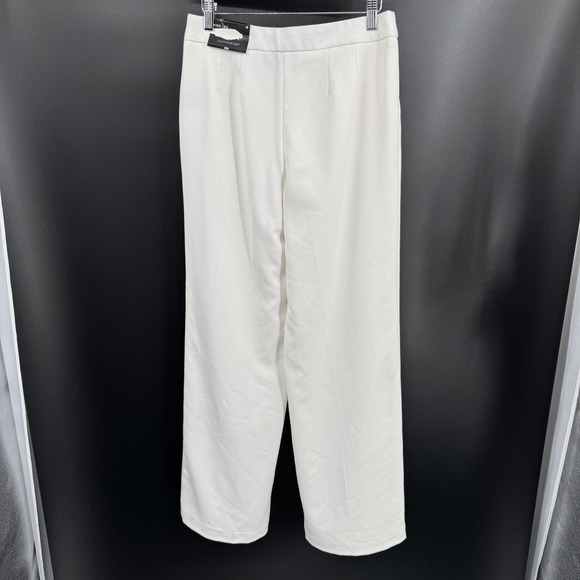 Worthington Pants Women 4 JCPenney Ivory Lined Wide Leg Dress Slacks Work Office - Picture 2 of 8